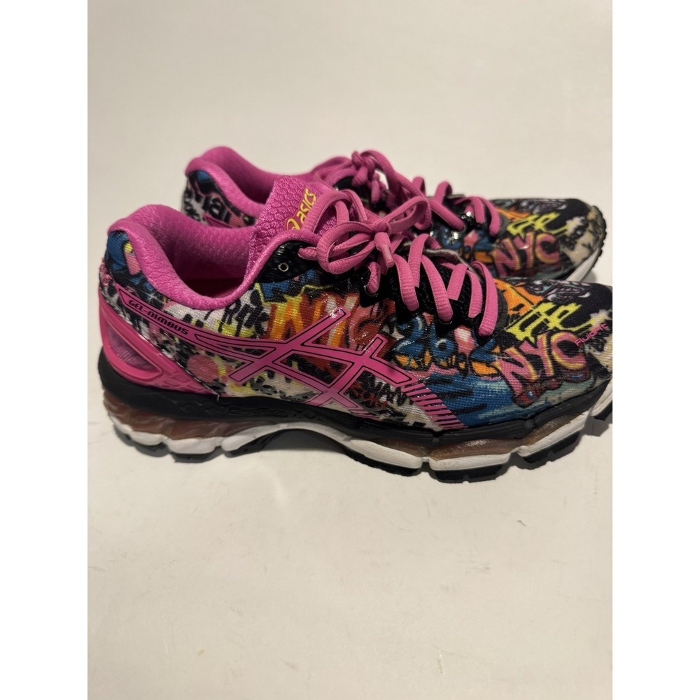 Asics Gel Nimbus 17 2015 NYC Marathon Running Shoes Womens 7.5 Graffiti T5M8N - Picture 4 of 10